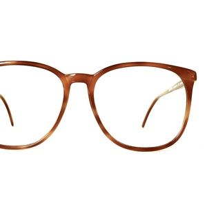 Vintage Eyeglasses LOGO Paris 70s Caramel Latte Eyeglass France NOS